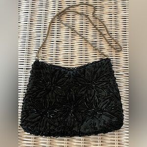 Vintage La Regale Black Beaded Women's Bag